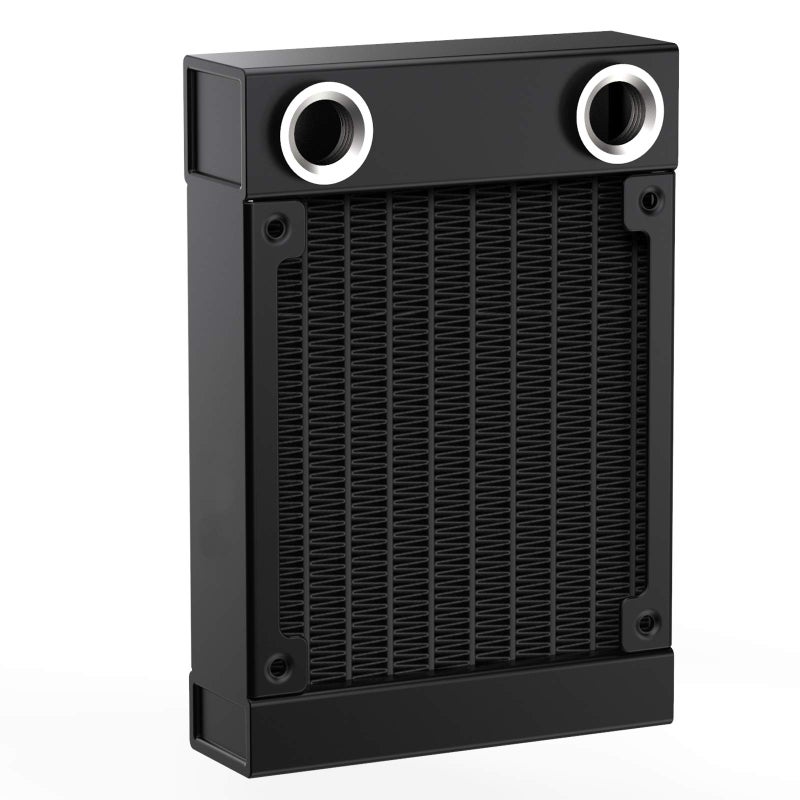 CLYXGS Water Cooling Radiator, 12 Pipe G1/4 Thread Heat Row Radiator 8 Pipe Aluminum Heat Exchanger Radiator for PC CPU Computer Water Cool System 80mm Black - Image 1